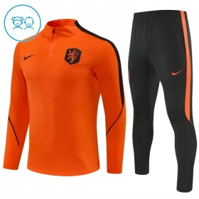 Nizozemsko Dětské Tréninkový Mikina Čtvrt Zip 2026-27 Oranžový