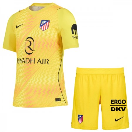 Fotbalový Komplet Atlético Madrid Brankářské Dětské 2026-27 Žlutá Krátký Rukáv (+ trenýrky)
