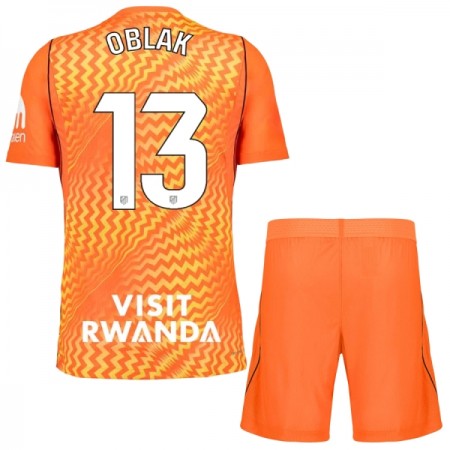 Fotbalový Komplet Atlético Madrid Oblak 13 Brankářské Dětské 2026-27 Oranžový Krátký Rukáv (+ trenýrky)