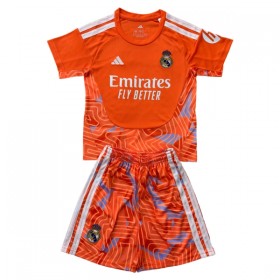 Fotbalový Komplet Real Madrid Brankářské Dětské 2026-27 Oranžový Krátký Rukáv (+ trenýrky)
