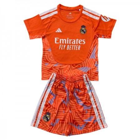 Fotbalový Komplet Real Madrid Brankářské Dětské 2026-27 Oranžový Krátký Rukáv (+ trenýrky)