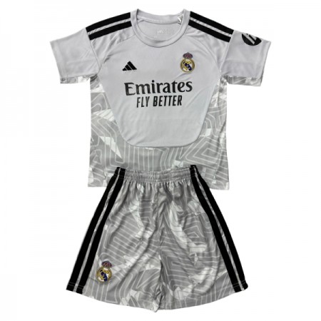 Fotbalový Komplet Real Madrid Brankářské Dětské 2026-27 Šedá Krátký Rukáv (+ trenýrky)